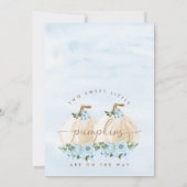 Twee blauwe jongens Kleine pompoen Baby shower Kaart (Achterkant)