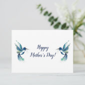 Twee blauwe Kaarten voor Moederdag (Staand voorkant)