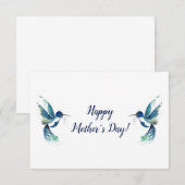 Twee blauwe Kaarten voor Moederdag (Voorkant / Achterkant)