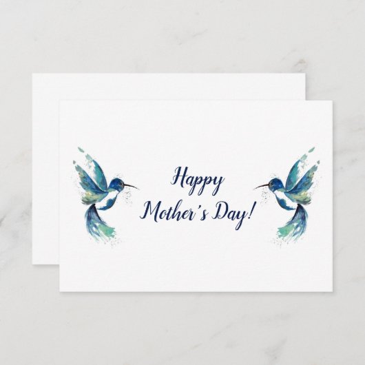 Twee blauwe Kaarten voor Moederdag (Voorkant / Achterkant)