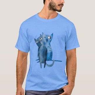 Twee blauwe katten t-shirt