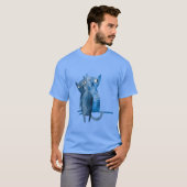 Twee blauwe katten  t-shirt (Voorkant volledig)