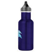 Twee blauwe lenose-dolfijnen die uit het water spr waterfles  (Rechts)