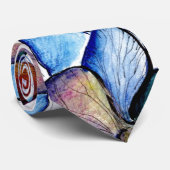 Twee blauwe orchidee Stropdas met witte achtergron (Opgerold)