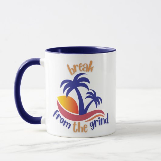 Twee Blauwe Palmen Koffiemok Mok (Links)