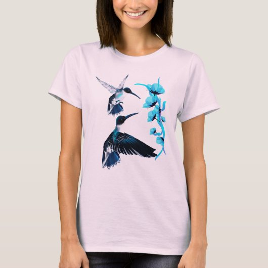 Twee blauwe Shirten T-shirt (Voorkant)