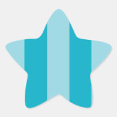 Twee blauwe tinten gestreept ster sticker (Voorkant)