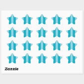 Twee blauwe tinten gestreept ster sticker (Vel)