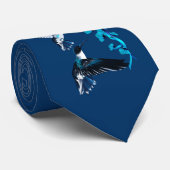 Twee blauwe trekvogels stropdas (Opgerold)