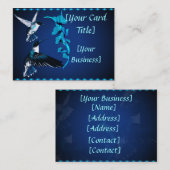 Twee blauwe Visitekaartjes (Voorkant / Achterkant)