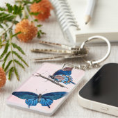 Twee blauwe vlinders sleutelhanger (Voorkant Rechts)
