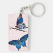 Twee blauwe vlinders sleutelhanger (achterkant)