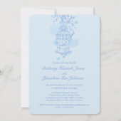 Twee blauwe vogels open vogelkooi bruiloft kaart (Achterkant)