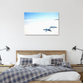 Twee blauwe zeester aan de rand van het water op t canvas afdruk (Insitu (Slaapkamer))