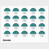 Twee Blauwgroen en Witte Tonen Business/Profiel Ronde Sticker (Vel)