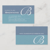 Twee Blauwgroen toonaangevende monogram B Visitekaartje (Voorkant / Achterkant)