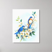 Twee blauwvogels canvas afdruk (Voorkant)
