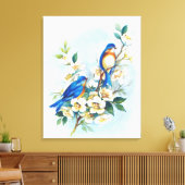 Twee blauwvogels canvas afdruk (Insitu (Woonkamer))