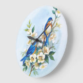 Twee blauwvogels grote klok (Hoek)