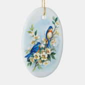 Twee blauwvogels keramisch ornament (Rechts)