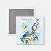 Twee blauwvogels magneet (Voorkant / Achterkant)