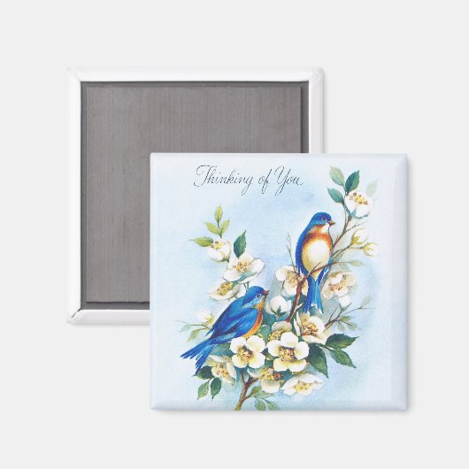 Twee blauwvogels magneet (Voorkant / Achterkant)