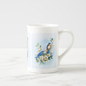 Twee blauwvogels porselein kop (Rechts)