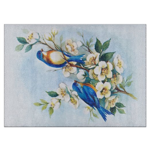 Twee blauwvogels snijplank (Voorkant)