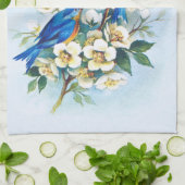 Twee blauwvogels theedoek (Gevouwen)