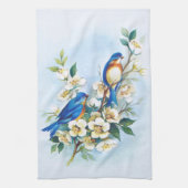 Twee blauwvogels theedoek (Verticaal)