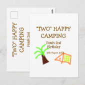 Twee blije camping 2e verjaardag boom kamp kindere briefkaart (Voorkant / Achterkant)