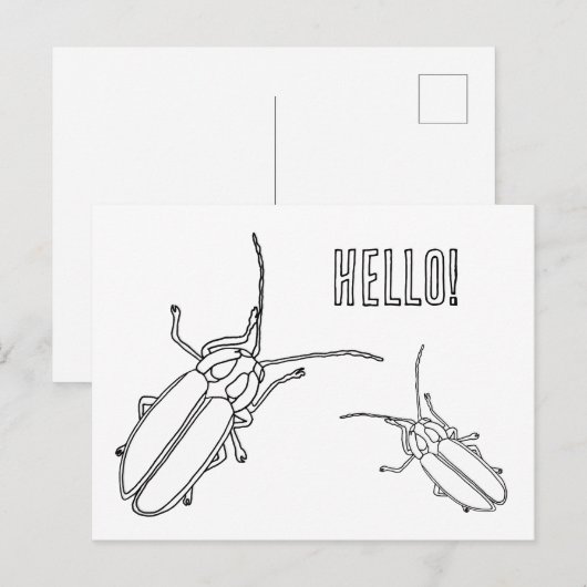 Twee blikjes, Hallo, Briefkaarten kleuren (Voorkant / Achterkant)