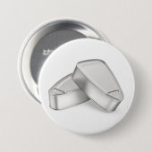 Twee blikjes met ham, vis of ander voedsel ronde button 7,6 cm (Voorkant /achterkant)
