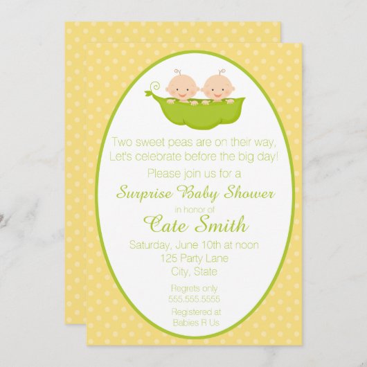 Twee blikken in een uitnodiging voor een Baby show (Voorkant / Achterkant)