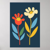 Twee bloemen Abstract Botanisch Poster (Voorkant)