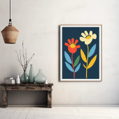 Twee bloemen Abstract Botanisch Poster