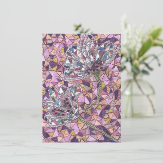 Twee bloemen bedankkaart (Staand voorkant)