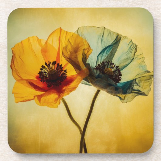 Twee bloemen bier onderzetter (Voorkant)