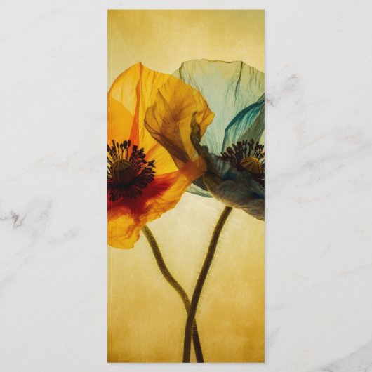 Twee bloemen Bladwijzer Menu (Achterkant)