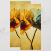 Twee bloemen Bladwijzer Menu (Voorkant / Achterkant)