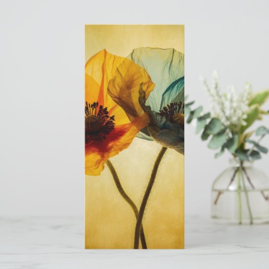 Twee bloemen Bladwijzer Menu (Staand voorkant)