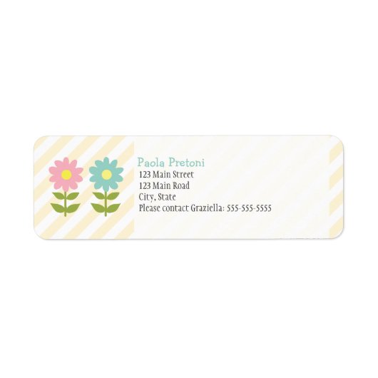 Twee bloemen etiket (Voorkant)