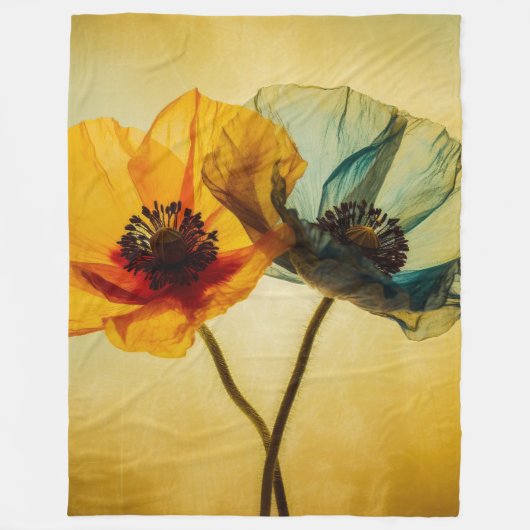 Twee bloemen fleece deken (Voorkant)