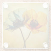 Twee bloemen glazen onderzetter (Achterkant)