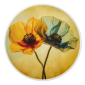 Twee bloemen keramische knop (Voorkant)