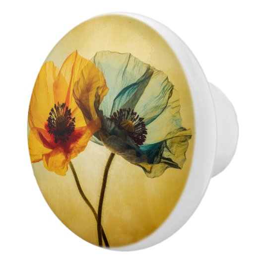 Twee bloemen keramische knop (Rechts)