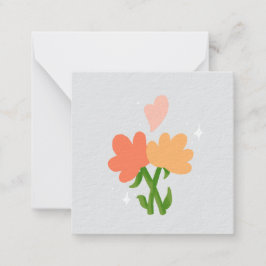 Twee bloemen notitiekaartje