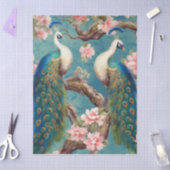 Twee Bloemen Peacocks Decoupage Tissuepapier (Craft)