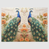Twee Bloemen Peacocks Decoupage Tissuepapier (Voorkant)