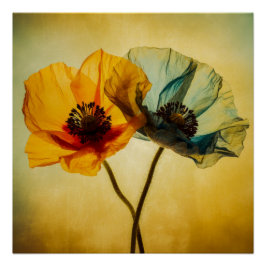 Twee bloemen perfect poster